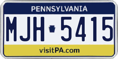 PA license plate MJH5415