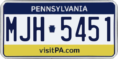 PA license plate MJH5451