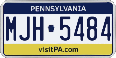 PA license plate MJH5484