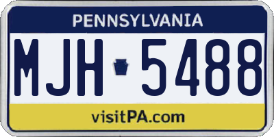 PA license plate MJH5488