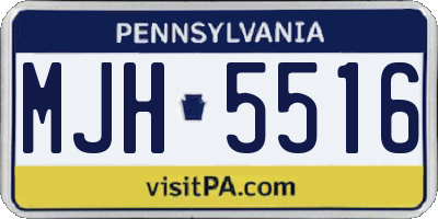 PA license plate MJH5516