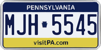 PA license plate MJH5545