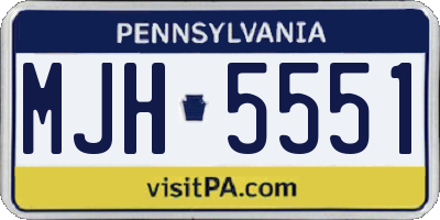PA license plate MJH5551