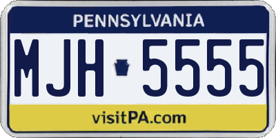 PA license plate MJH5555