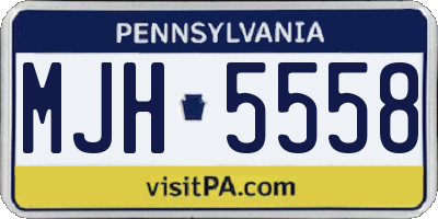 PA license plate MJH5558
