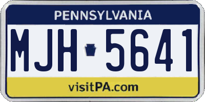 PA license plate MJH5641