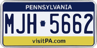 PA license plate MJH5662