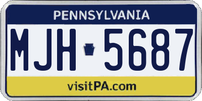 PA license plate MJH5687