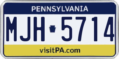 PA license plate MJH5714