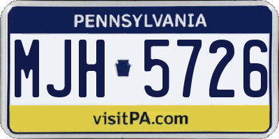 PA license plate MJH5726