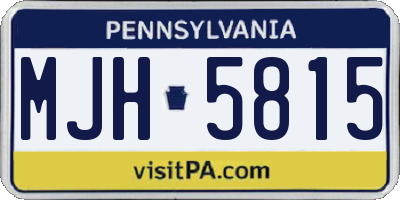 PA license plate MJH5815