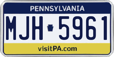 PA license plate MJH5961