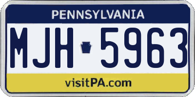 PA license plate MJH5963
