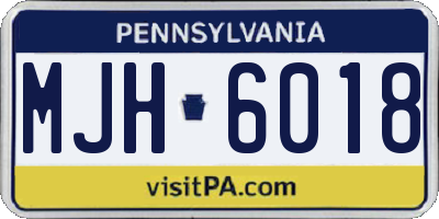 PA license plate MJH6018