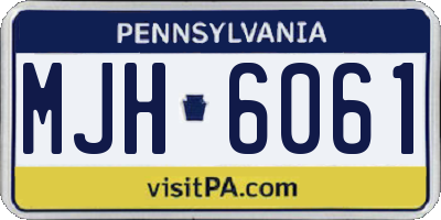 PA license plate MJH6061