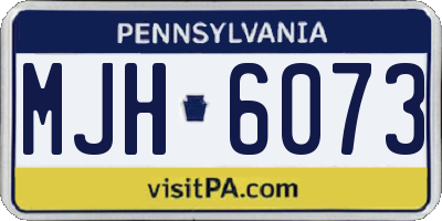 PA license plate MJH6073