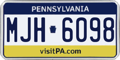PA license plate MJH6098