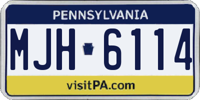 PA license plate MJH6114