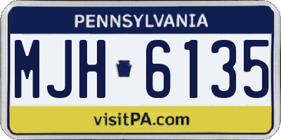 PA license plate MJH6135