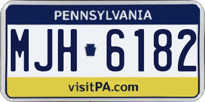 PA license plate MJH6182