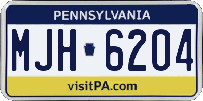 PA license plate MJH6204