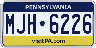 PA license plate MJH6226
