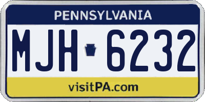 PA license plate MJH6232