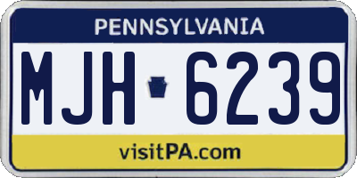 PA license plate MJH6239