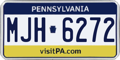 PA license plate MJH6272