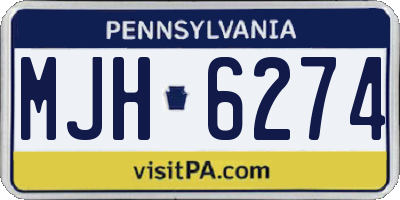 PA license plate MJH6274