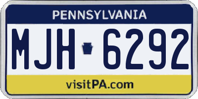 PA license plate MJH6292