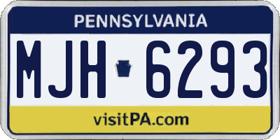 PA license plate MJH6293