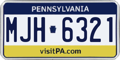 PA license plate MJH6321
