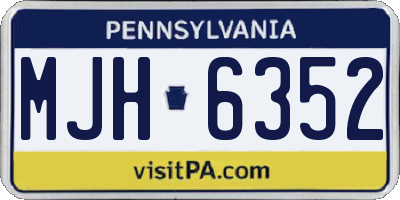 PA license plate MJH6352