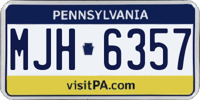 PA license plate MJH6357