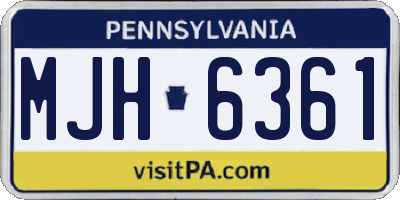 PA license plate MJH6361