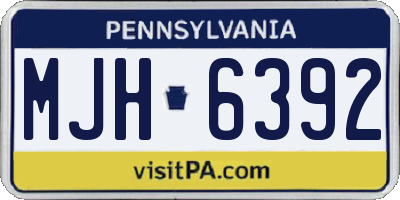 PA license plate MJH6392