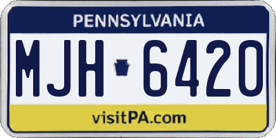 PA license plate MJH6420