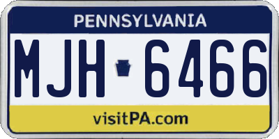 PA license plate MJH6466