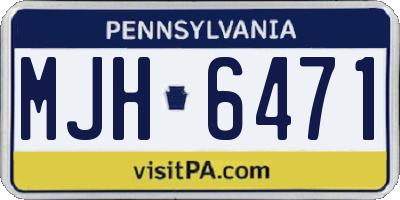 PA license plate MJH6471