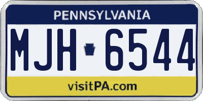 PA license plate MJH6544