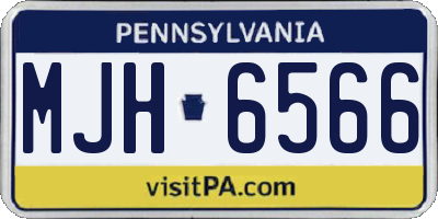 PA license plate MJH6566
