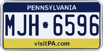 PA license plate MJH6596