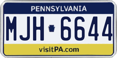 PA license plate MJH6644