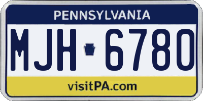 PA license plate MJH6780