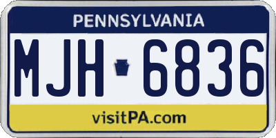 PA license plate MJH6836
