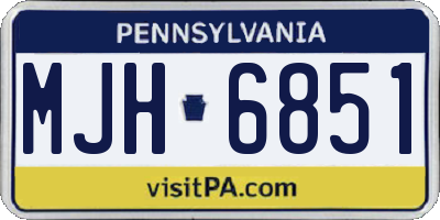 PA license plate MJH6851