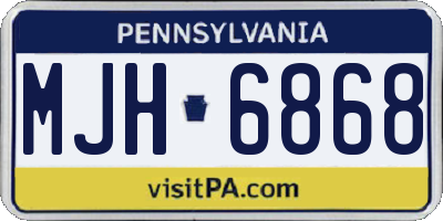 PA license plate MJH6868