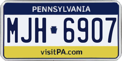 PA license plate MJH6907