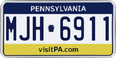 PA license plate MJH6911